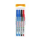 Caneta esferográfica Compactor 0.7mm kit com 4 unidades, 2 azul, 1 preta e 1 vermelha