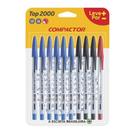 Caneta Esferográfica Compactor Top 2000 1.0mm 3 Cores com 10 Unidades