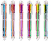 Caneta esferográfica IHPUKIDI 6 em 1 multicolorida de 0,5 mm, pacote com 6