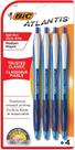 Caneta Esferográfica Retrátil BIC Atlantis Média Azul Pacote com 4 Caneta Esferográfica Retrátil BIC Atlantis Média Azul Pacote com 4