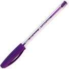 Caneta esferográfica roxa cristal kit com 3