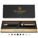 Caneta esferográfica Scriveiner Black Lacquer com acabamento em ouro 24K