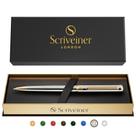 Caneta esferográfica Scriveiner Silver Chrome com acabamento em ouro 24K