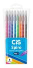 Caneta Esferográfica Spiro Clean Cis 07mm Estojo com 8 Cores