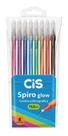 Caneta Esferográfica Spiro Glow Cis 0,7mm Estojo com 8 Cores
