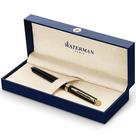 Caneta esferográfica Waterman Hémisphère Gloss preta com acabamento dourado
