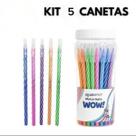 Caneta esferografica wow 0.7 colorida e branco jocar office kts