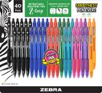 Caneta esferográfica Zebra Pen Z-Grip 1,0 mm de ponto médio x40