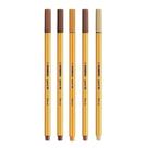 Caneta Fineliner 0.4mm Point 88 5 Tons De Marrom - Stabilo Caneta Fineliner 0.4mm Point 88 5 Tons De Marrom - Stabilo