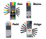 Caneta Fineliner 0.4mm Ponta Fina Agulha Kit 24 Cores BRW