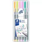Caneta Fineliner Triplus Pastel 0.3mm 6 Cores - Staedtler