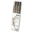 Caneta Fineliner Uni Pin Uniball Drawing Preto e Sépia 3 Peças