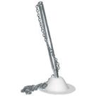 Caneta Fixa Chapéu Polida com Suporte Branco e Corrente 50 CM Caneta Fixa Chapéu Polida com Suporte Branco e Corrente 50 CM