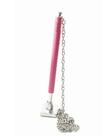 Caneta Fixa Vertical com Corrente - Rosa - Ideal para Escritório e Eventos