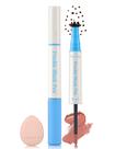 Caneta Freckle Blush Erinde 2 em 1 marrom escuro e laranja coral