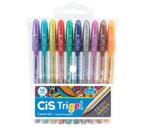 Caneta Gel 1.0mm Trigel 10 Cores Metálicas Cis Caneta Gel 1.0mm Trigel 10 Cores Metálicas Cis