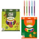 Caneta Gel 5 Cores + Lápis de Cor 24 Cores + Canetinha 12 Cores - Leo e Leo Caneta Gel 5 Cores + Lápis de Cor 24 Cores + Canetinha 12 Cores - Leo e Leo