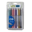 Caneta Gel Bpx Cis 8 Cores Vivas 0.7mm E 1.0mm Escrita Macia