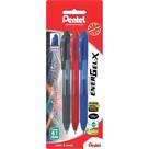 Caneta Gel Energel Pentel 0,7mm, Preta, Vermelha e Azul, BL107-ABCN, 3 Un