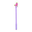 Caneta Gel Preta 0.5mm Unicórnio Ponta Extra Fina Topo 3D Papelaria Material Escolar Unicórnio Infantil Escola