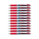 Caneta Gel Retrátil Pentel EnerGel Deluxe RTX, Ponta Fina, Ponta Agulha, Tinta Vermelha, Caixa com 12 (BLN75-B)