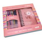 Caneta Gel Signo 8 Cores + Planner Diário Anotações Uni-ball
