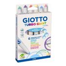 Caneta Hidrocor Giotto Turbo Gigante 6 Cores Tons Pasteis