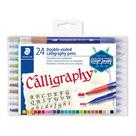 Caneta Hidrocor Staedtler Calligraphy Ponta Dupla 24cores