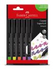 Caneta Hidrocor Supersoft Pen Neon 1.0 5 Cores Faber Castell