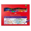 Caneta hidrografica 0.4 c/60 cores fine pen estojo faber castell