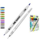Caneta hidrográfica aquarelavel dual 12 cores kz72202 - kaz