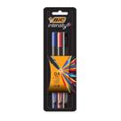 Caneta Hidrográfica BIC Intensity 3 Cores Clássicas Ponta Ultra Fina de 0.4mm Precisão no Traço - 3 Unidades