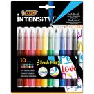 Caneta hidrográfica ponta pincel Brush Pens Intensity ideal para Lettering com 10 unidades - Bic Caneta hidrográfica ponta pincel Brush Pens Intensity ideal para Lettering com 10 unidades - Bic