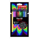 Caneta Hidrográfica Premium Stabilo Pen 68 Arty Com 12 cores