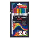 Caneta Hidrográfica Stabilo Pen 68 Brush Arty 12 cores