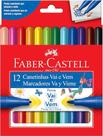 Caneta Hidrográfica Vai e Vem 12 Cores Faber-Castell