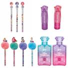 Caneta, lapiseira, borracha, fita corretiva princesas - tris