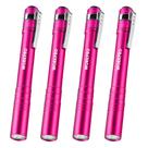 Caneta LED WORKPRO de alumínio com clipe rosa 2AAA Batt, pacote com 4