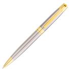 Caneta Luxo Crown Metal Master Gold Esferográfica Carga tipo Parker DI19968S Prata + Estojo