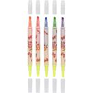Caneta marca texto borboletas neon 2pontas c/5cor molin estojo