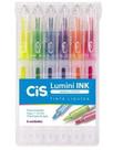 Caneta Marca Texto Cis Lumini Ink 6 Cores Neon - SERTIC