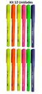 Caneta Marca Texto Oval 12 Unidades Tons Pastel Cores