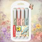 Caneta Marca Texto Stabilo Swing Cool Estojo c/ 4 Cores Nature Colors