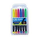 Caneta Marcador Artístico Brush Aquarelável com 6 cores Neon - Cis