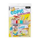 Caneta Marcador Copic Ciao Ponta Dupla 12 Cores com Livro