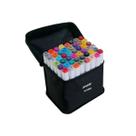 Caneta marcador dual tip professional 48 cores com estojo de tecido leonora 10630