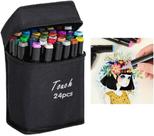 Caneta Marcador Permanente 24 Cores Estojo Ponta Dupla Desenho Pintura Arte Trabalho Escola Estudante Caneta Marcador Permanente 24 Cores Estojo Ponta Dupla Desenho Pintura Arte Trabalho Escola Estudante