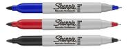 Caneta Marcador Permanente Sharpie Twin Ponta Dupla Kit Com 3 cores azul, vermelho e preto