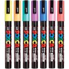 Caneta marcadora de tinta Uni Posca Fine Point Set 7 cores naturais