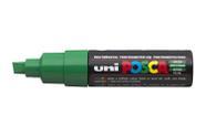 Caneta marcadora UNI POSCA PC-8K Chisel Tip verde (caixa com 6)